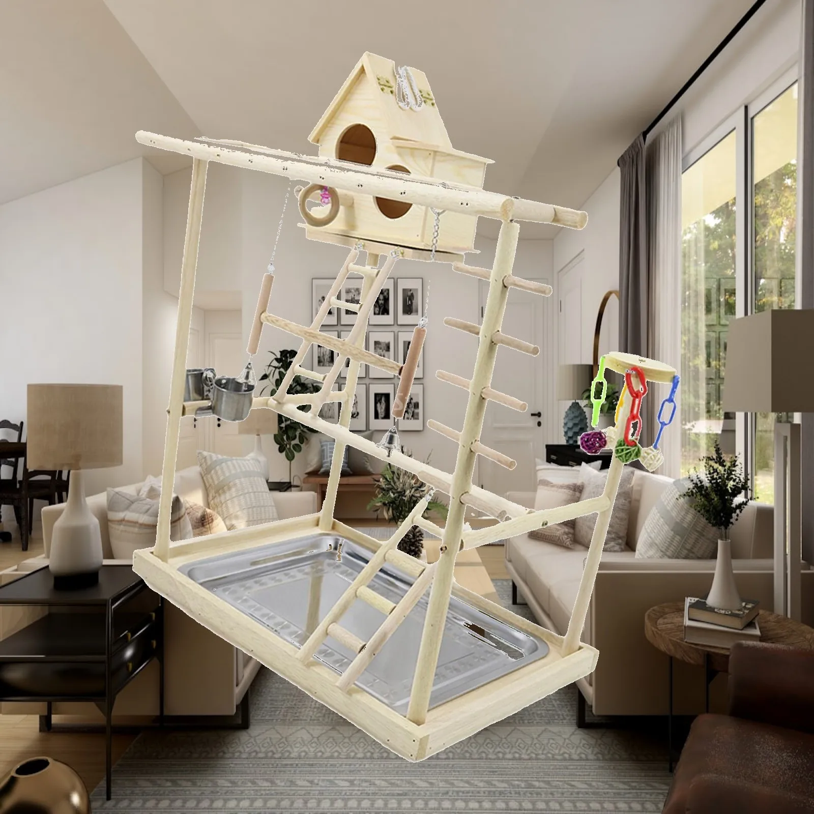 Wooden Bird Playground Parrot Perch Standing Cage Accessories 3 Layers Climbing Wooden Playstand for Cockatoos Cockatiels
Wooden Bird Playground Parrot Perch Standing Cage Accessories 3 Layers Climbing Wooden Playstand for Cockatoos Cockatiels