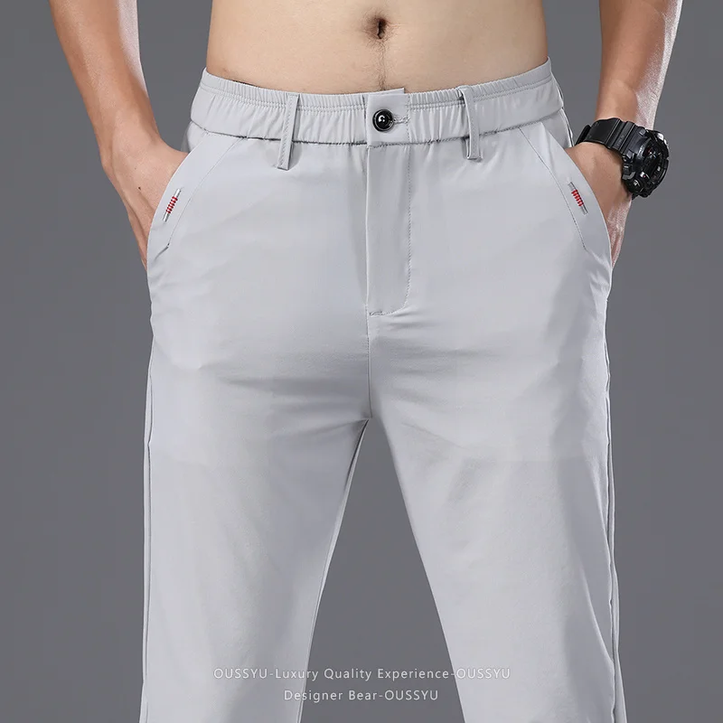 Good Quality High Stretch Summer Ultra-thin Men's Casual Pants Slim Business Pants Office Khaki Work Polyamide Fibre Trousers
Good Quality High Stretch Summer Ultra-thin Men's Casual Pants Slim Business Pants Office Khaki Work Polyamide Fibre Trousers