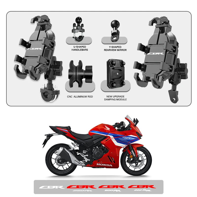 Phone Mount Stand Motorcycle Holder 360° Rotatable ABS Adjustable For Honda CBR CBRFIREBLADE FIREBLADE CB650R CBR900RR
Phone Mount Stand Motorcycle Holder 360° Rotatable ABS Adjustable For Honda CBR CBRFIREBLADE FIREBLADE CB650R CBR900RR