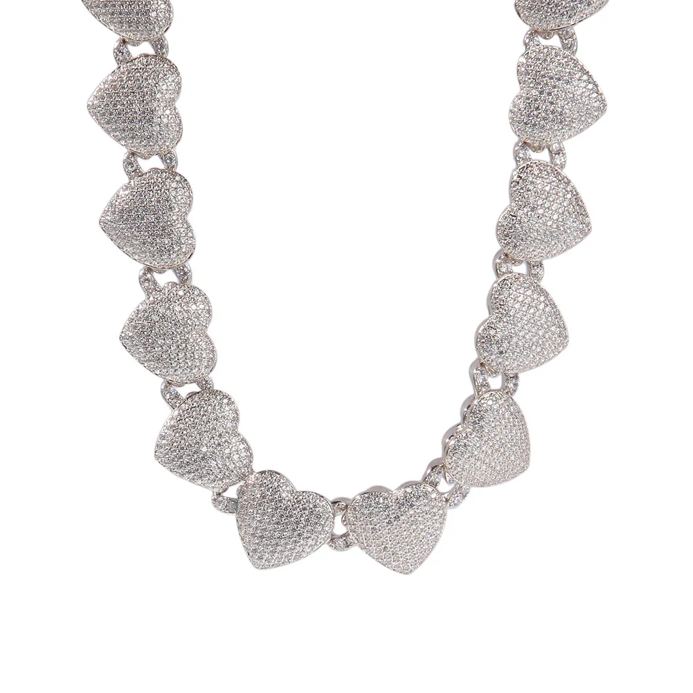 Men's Iced out Heart Shape Cubic Zircon Necklace Full Paved Bling Cuban Link Chain Jewelry Golden Silver
Men's Iced out Heart Shape Cubic Zircon Necklace Full Paved Bling Cuban Link Chain Jewelry Golden Silver