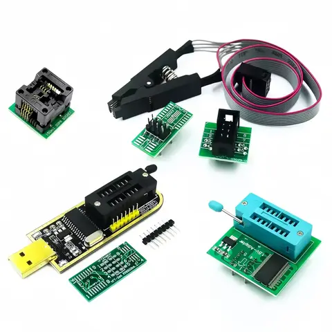 CH341A Programmer adapter + SOP8 clip+ SOIC8 adapter with cable+1.8V adapter CH341A EEPROM Flash BIOS USB programmer ZIF adapter