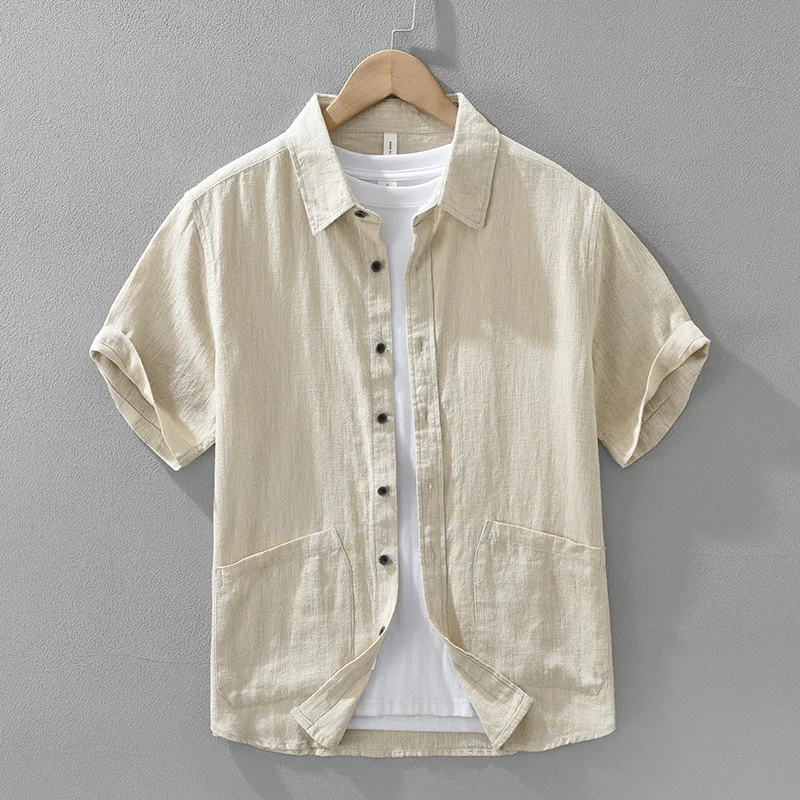 Summer New Mens Short Sleeve Shirts Japan Style Vintage Clothes Breathable Cotton Linen Shirt Men Daily Casual Shirts 2 Pocket
Summer New Mens Short Sleeve Shirts Japan Style Vintage Clothes Breathable Cotton Linen Shirt Men Daily Casual Shirts 2 Pocket