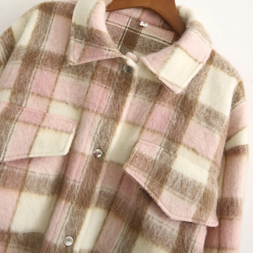 Women's Plaid Shirt Coat Spring Wholesale European American Style Fashion Outerwear for Ladies
Women's Plaid Shirt Coat Spring Wholesale European American Style Fashion Outerwear for Ladies
