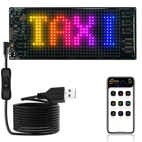 Panel de píxeles de matriz LED, Control remoto, camión, ojo de diablo, iluminación suave y plegable, desplazamiento de Graffiti, pantalla Flexible programable DIY