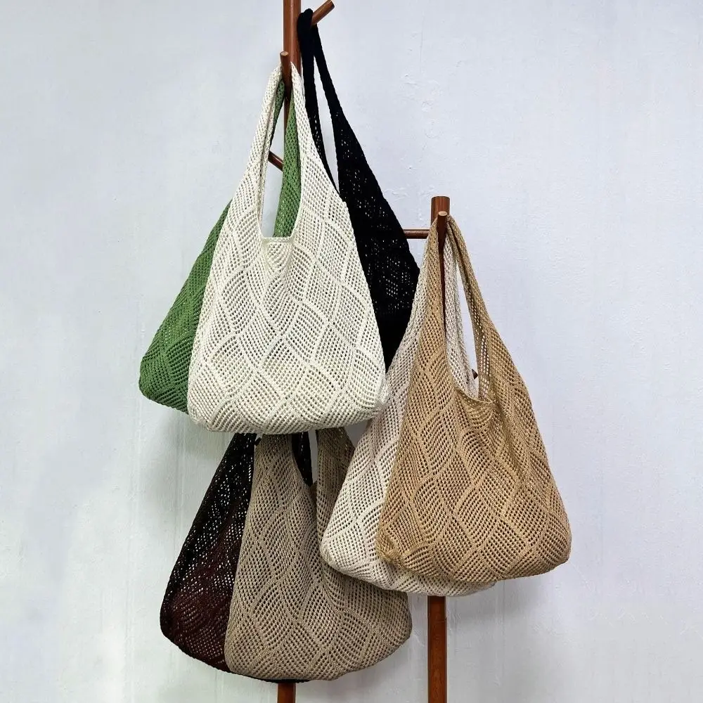 Girls Pack Hollow Woven Knitted Handbag Large Capacity Fashion Women Shoulder Bag Casual Solid Color Crochet Beach Bag Travel
Girls Pack Hollow Woven Knitted Handbag Large Capacity Fashion Women Shoulder Bag Casual Solid Color Crochet Beach Bag Travel