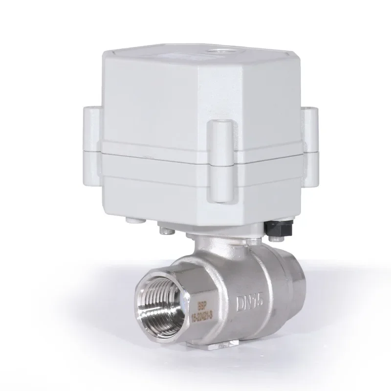 Bidirectional 1/4 "3/8" 1/2 "SS304 electric proportional adjustment ball valve 9-24VDC 4-20mA 0-5V 0-10V analog signal
Bidirectional 1/4 "3/8" 1/2 "SS304 electric proportional adjustment ball valve 9-24VDC 4-20mA 0-5V 0-10V analog signal