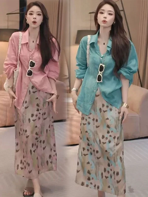 Elegant Summer 2026 Women's Loose Fit Shirt And Skirt Set Casual Style Printed Pattern Breathable Polyester Fiber
Elegant Summer 2026 Women's Loose Fit Shirt And Skirt Set Casual Style Printed Pattern Breathable Polyester Fiber