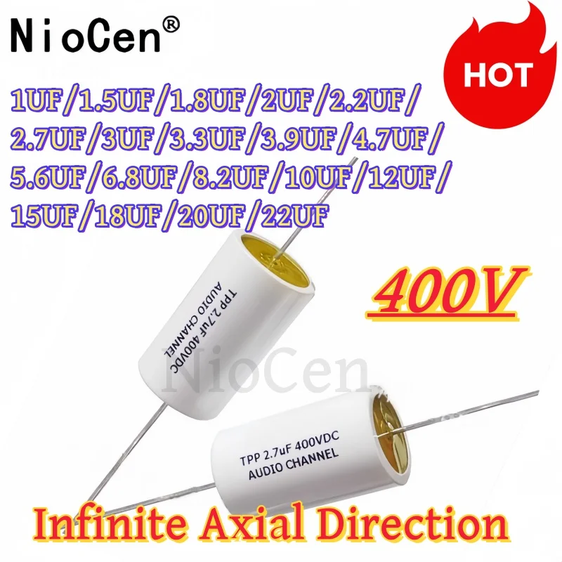 (1pcs)400V Non-polar axial frequency divider capacitor 400V 1/1.5/1.8/2/2.2/2.7/3/3.3/3.9/4.7/5.6/6.8/8.2/10/12/15/18/20/22UF
(1pcs)400V Non-polar axial frequency divider capacitor 400V 1/1.5/1.8/2/2.2/2.7/3/3.3/3.9/4.7/5.6/6.8/8.2/10/12/15/18/20/22UF