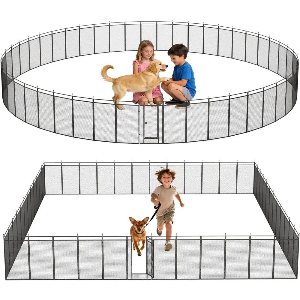 Portable Metal Dog Playpen, 32 Tall, 48 Panels, Suitable for Indoor, Outdoor, Camping, Yard, and RV - Black-Silver
Portable Metal Dog Playpen, 32 Tall, 48 Panels, Suitable for Indoor, Outdoor, Camping, Yard, and RV - Black-Silver