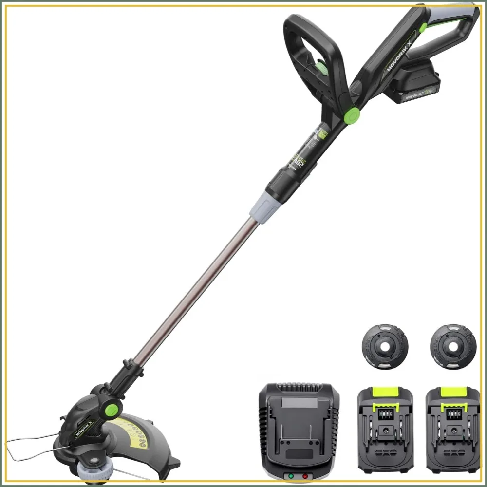 20V Cordless String Trimmer, 12" Battery Powered Grass Cutter for Seniors, 2 x 2.0Ah Batteries & Charger, 3.7lbs Lightweight Weed Wacker
20V Cordless String Trimmer, 12" Battery Powered Grass Cutter for Seniors, 2 x 2.0Ah Batteries & Charger, 3.7lbs Lightweight Weed Wacker