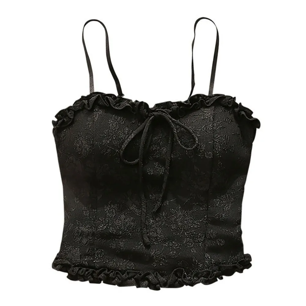 Streetwear Ruffle Sweet Crop Top Slim Fit Bowknot Women's Camisole Summer Lace Vest Top Women
Streetwear Ruffle Sweet Crop Top Slim Fit Bowknot Women's Camisole Summer Lace Vest Top Women