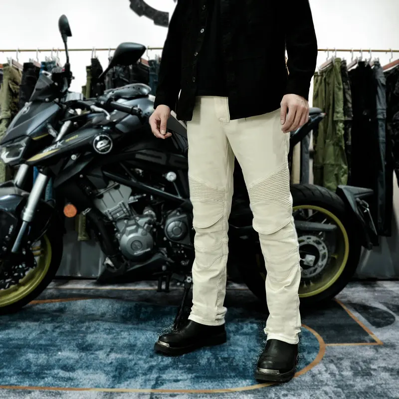 Men's CE Protective Motorcycle Jeans Retro Casual Stretch Waterproof Windproof Biker Riding Pants with Silicone Guards
Men's CE Protective Motorcycle Jeans Retro Casual Stretch Waterproof Windproof Biker Riding Pants with Silicone Guards