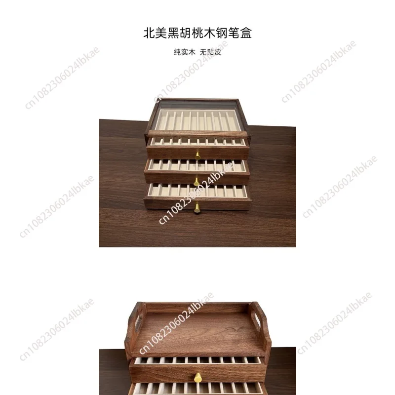 Black walnut solid wood pen storage box signature pen name pen display box crochet storage drawer storage box 28x20x15cm
Black walnut solid wood pen storage box signature pen name pen display box crochet storage drawer storage box 28x20x15cm