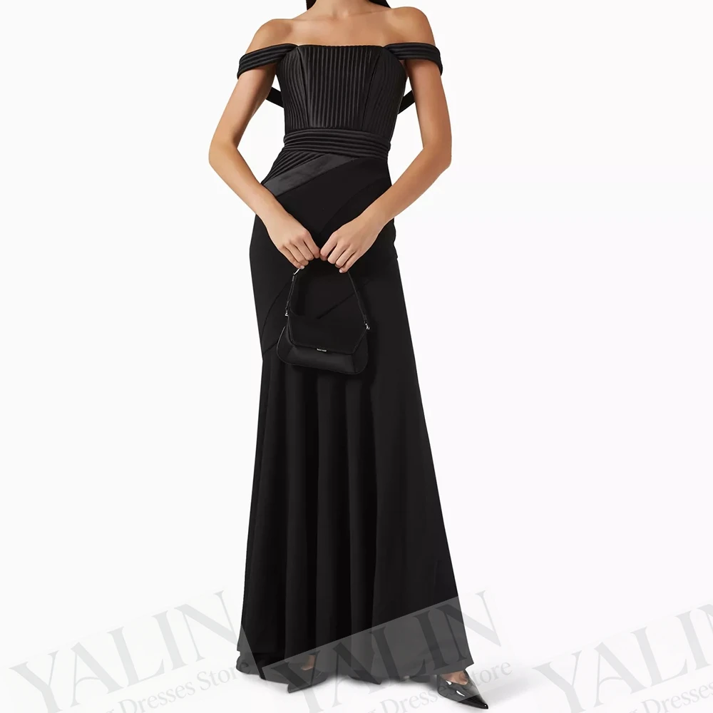 Women's Mermaid Evening Dresses Floor-length Off The Shoulder Sleeveless Prom Gown Simple Fashion Pleat Draped Customized Gowns
Women's Mermaid Evening Dresses Floor-length Off The Shoulder Sleeveless Prom Gown Simple Fashion Pleat Draped Customized Gowns