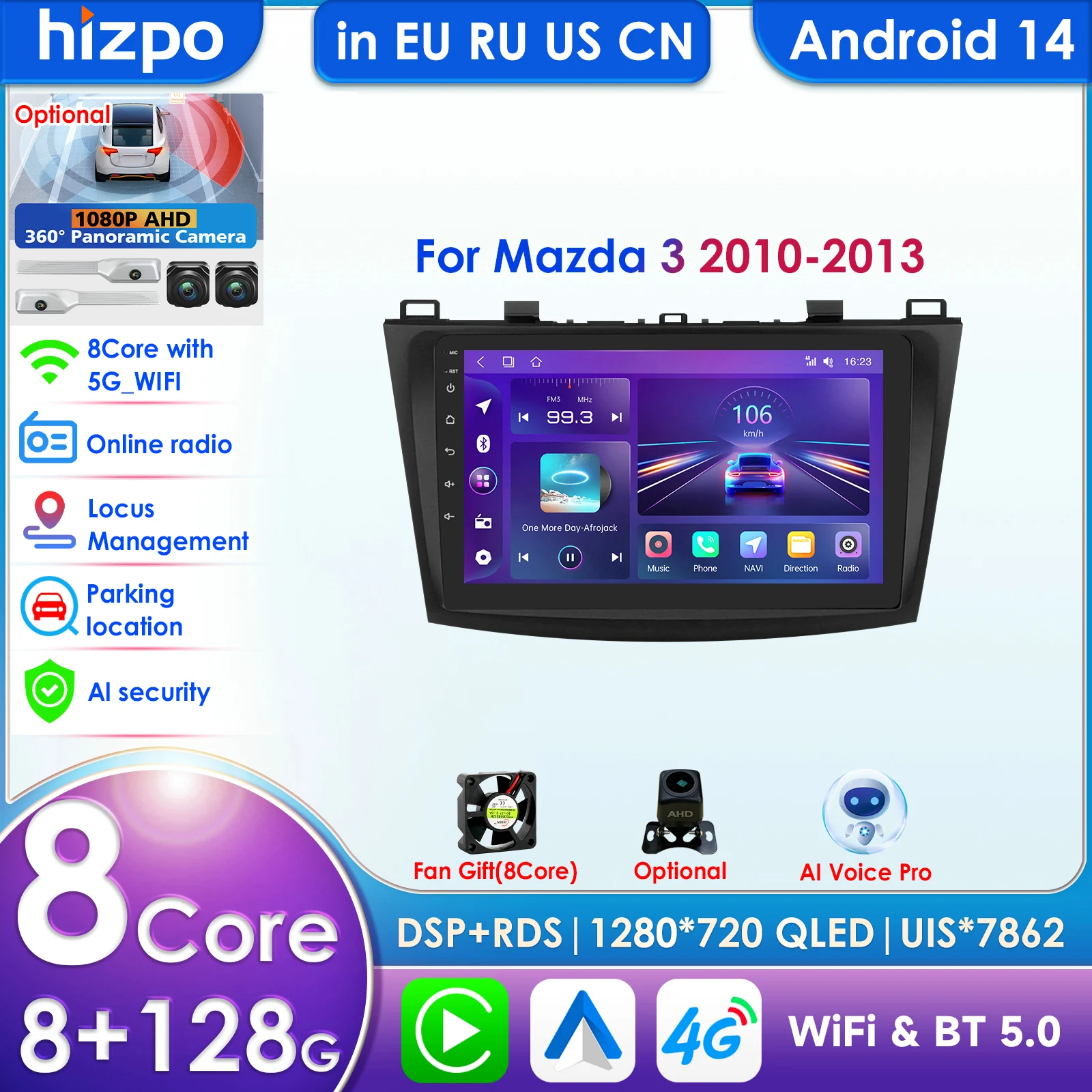 Hizpo 8Core Car Multimedia Player for Mazda 3 2010 2011 2012 2013 Navigation Carplay Head Unit GPS Autoradio Intelligent Systems
Hizpo 8Core Car Multimedia Player for Mazda 3 2010 2011 2012 2013 Navigation Carplay Head Unit GPS Autoradio Intelligent Systems