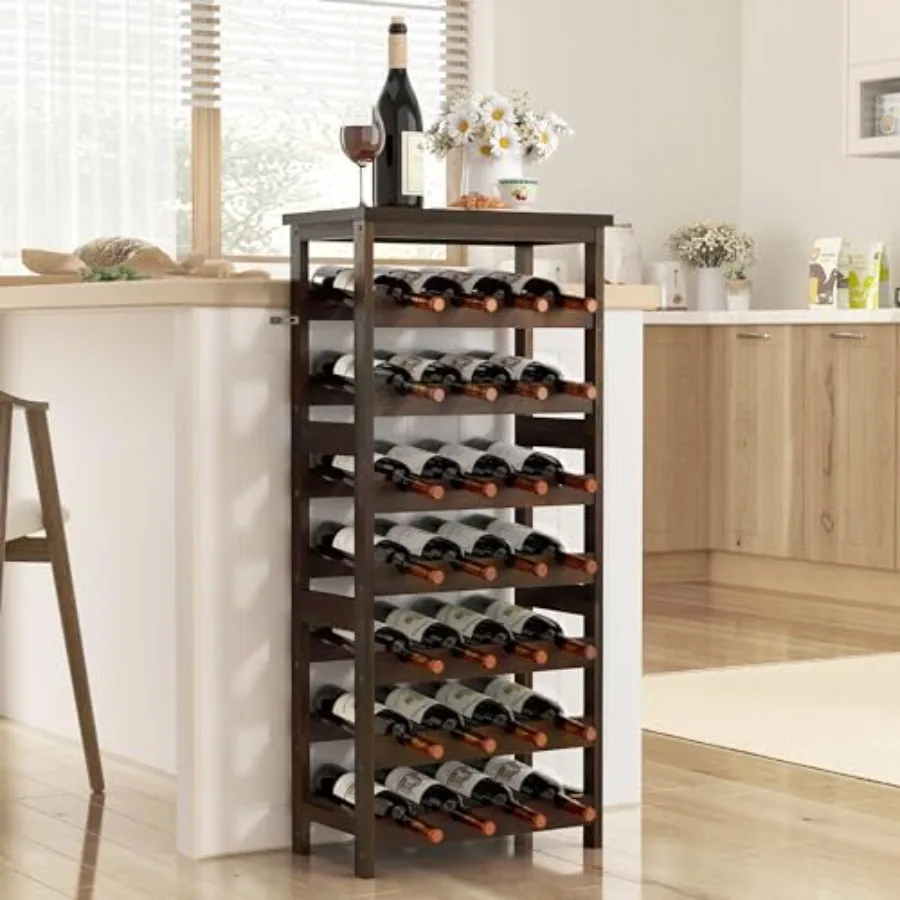 28-Bottle Wine Rack Free Standing Floor, Solid Wood 7-Tier Display Wine Storage Shelves with Tabletop, Wobble-Free Bottle Holde
28-Bottle Wine Rack Free Standing Floor, Solid Wood 7-Tier Display Wine Storage Shelves with Tabletop, Wobble-Free Bottle Holde