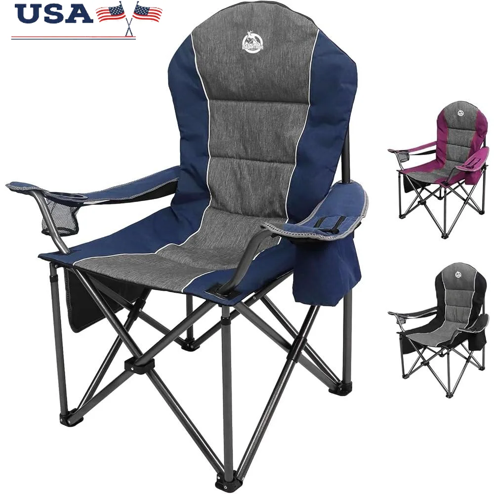 Oversized Folding Camping Chair Heavy Duty Padded Support 350LBS Cooler Cup Holder Ergonomic Design Portable Multi-Purpose
Oversized Folding Camping Chair Heavy Duty Padded Support 350LBS Cooler Cup Holder Ergonomic Design Portable Multi-Purpose