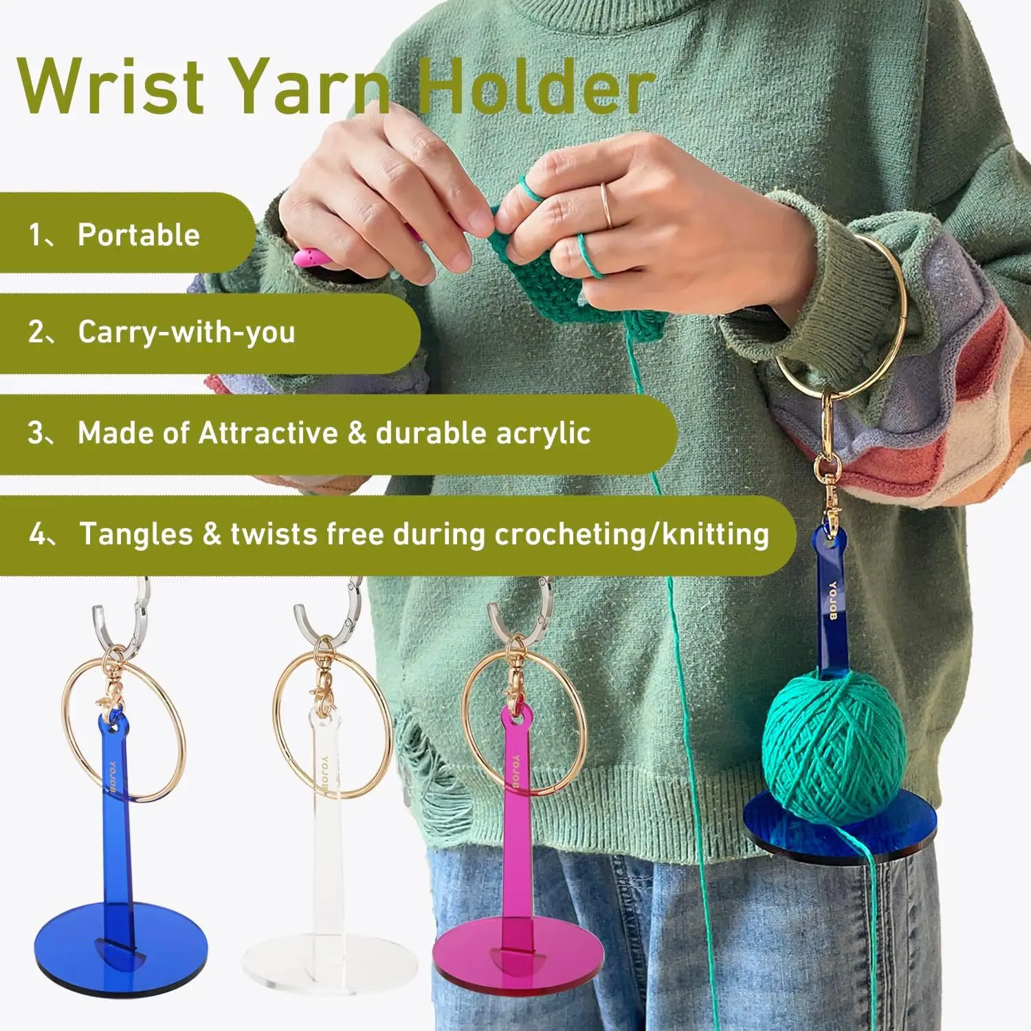 2PCS New Acrylic Portable Wrist Yarn Holder, Yarn Knitting Yarn Handheld Holder
2PCS New Acrylic Portable Wrist Yarn Holder, Yarn Knitting Yarn Handheld Holder