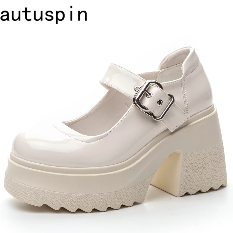 AUTUSPIN 10cm Chunky Heels Mary Janes Shoes Women Summer Autumn Buckle Pumps Female Students Party Wedding Platform High Heels
AUTUSPIN 10cm Chunky Heels Mary Janes Shoes Women Summer Autumn Buckle Pumps Female Students Party Wedding Platform High Heels
