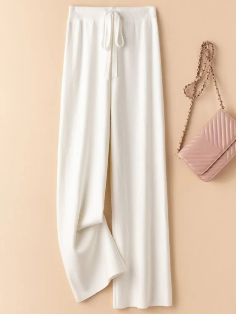 Knitting Women's Pants Solid Thickening Loose Women's Wide Leg Pants Autumn and Winter New Fashion High Waist Ladies' Pants
Knitting Women's Pants Solid Thickening Loose Women's Wide Leg Pants Autumn and Winter New Fashion High Waist Ladies' Pants