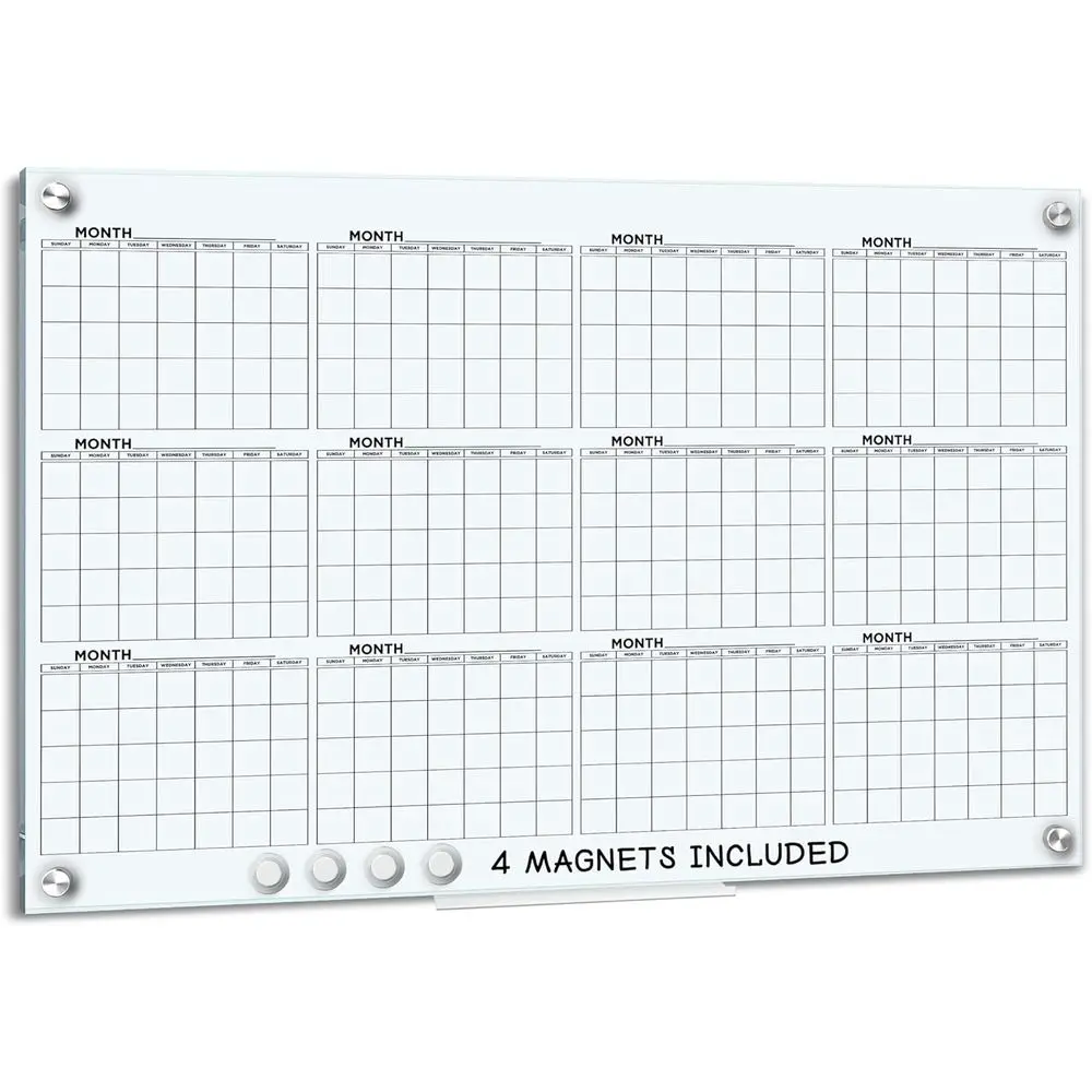 24x36 Glass Dry Erase Wall Calendar Planner - Large Monthly Office Home Board
24x36 Glass Dry Erase Wall Calendar Planner - Large Monthly Office Home Board