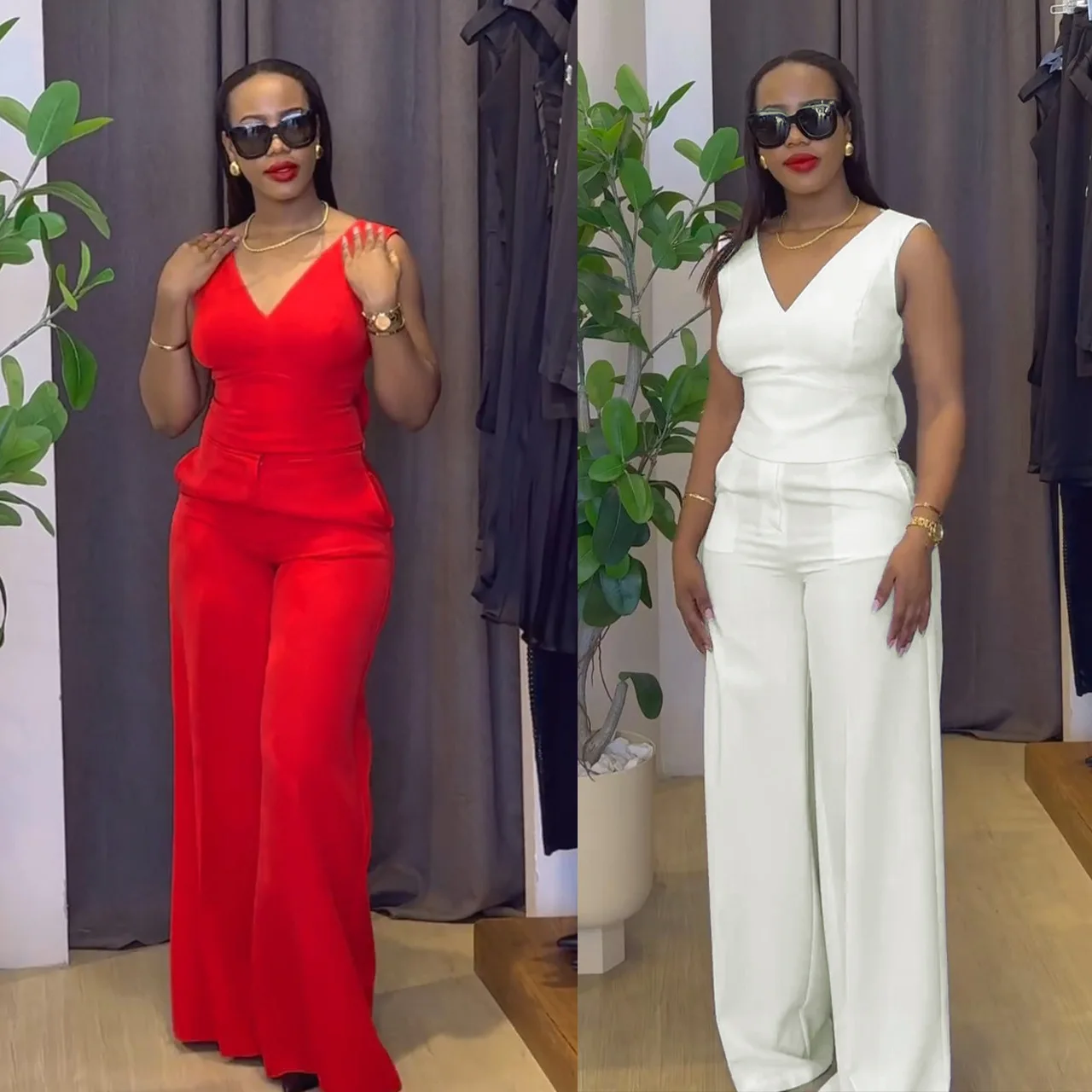 Two Piece Set of Elegant V-neck Knitted Elastic Backless Butterfly Bow Decorative Pants with An Elegant V-neck Design
Two Piece Set of Elegant V-neck Knitted Elastic Backless Butterfly Bow Decorative Pants with An Elegant V-neck Design