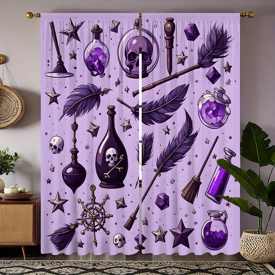 Witchcraft Curtains Purple Magic Design Window Drapes Halloween Theme Home Decor Living Room Bedroom Fantasy Style Statement
Witchcraft Curtains Purple Magic Design Window Drapes Halloween Theme Home Decor Living Room Bedroom Fantasy Style Statement