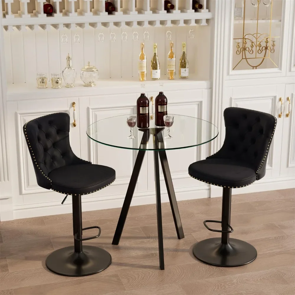 3 PCS Round Glass High Top Bar Table Set with Bar Chairs, Adjustable Bar Stools Island Chairs, Modern Pub Table and 2 Chairs
3 PCS Round Glass High Top Bar Table Set with Bar Chairs, Adjustable Bar Stools Island Chairs, Modern Pub Table and 2 Chairs
