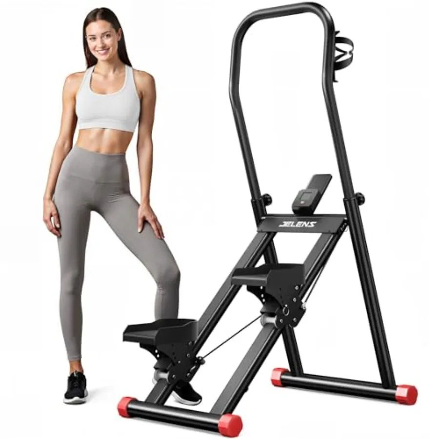 Home gym stair stepper: compact folding vertical climber with extended step range steel frame black finish space-saving design
Home gym stair stepper: compact folding vertical climber with extended step range steel frame black finish space-saving design
