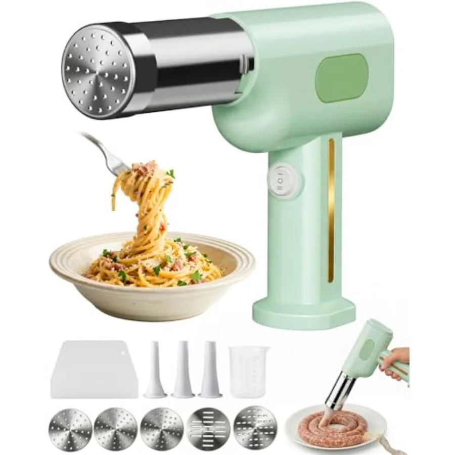 Pasta Maker Machine Electric Handheld Pasta Maker Sausage Stuffer All-in-One Cordless Noodle Machine with Shaping Molds Cutter
Pasta Maker Machine Electric Handheld Pasta Maker Sausage Stuffer All-in-One Cordless Noodle Machine with Shaping Molds Cutter