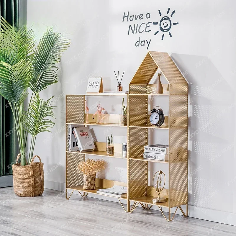 Wrought iron bookshelf Floor-to-ceiling children's picture book shelf Simple and simple bookcase Display rack Partition rack
Wrought iron bookshelf Floor-to-ceiling children's picture book shelf Simple and simple bookcase Display rack Partition rack