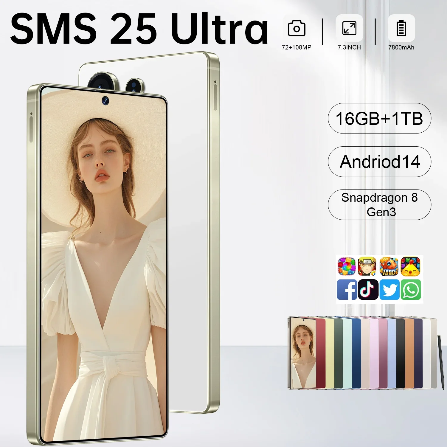 2025 New S25 Ultra Smartphone Global Version Original Intelligent 5G Dual Card Dual Standby Android 14 System 8000mAh Battery
2025 New S25 Ultra Smartphone Global Version Original Intelligent 5G Dual Card Dual Standby Android 14 System 8000mAh Battery