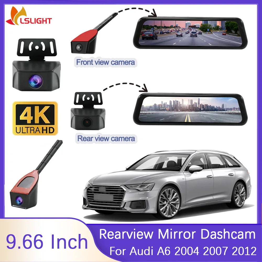 9,66-дюймовая автомобильная видеорегистратор с зеркалом заднего вида для Audi A6 2004 2007 2012 с 4K передним обзором 1080P, камера заднего вида, монитор парковки
9,66-дюймовая автомобильная видеорегистратор с зеркалом заднего вида для Audi A6 2004 2007 2012 с 4K передним обзором 1080P, камера заднего вида, монитор парковки