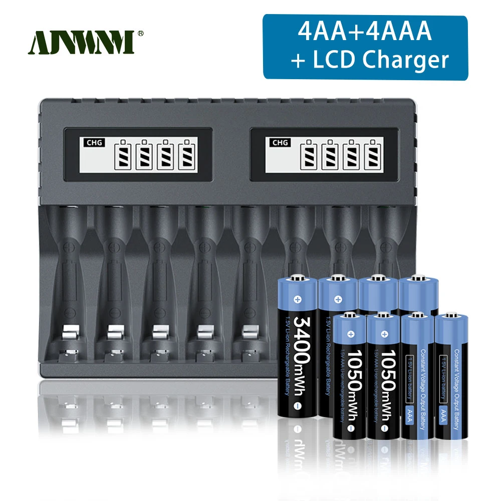 Аккумуляторная батарея AJNWNM 1,5 в AAA 1,5 МВтч и AA 1,5 в, аккумуляторная батарея МВтч с ЖК-зарядным устройством для в литий-ионных батарей AAA AA
Аккумуляторная батарея AJNWNM 1,5 в AAA 1,5 МВтч и AA 1,5 в, аккумуляторная батарея МВтч с ЖК-зарядным устройством для в литий-ионных батарей AAA AA