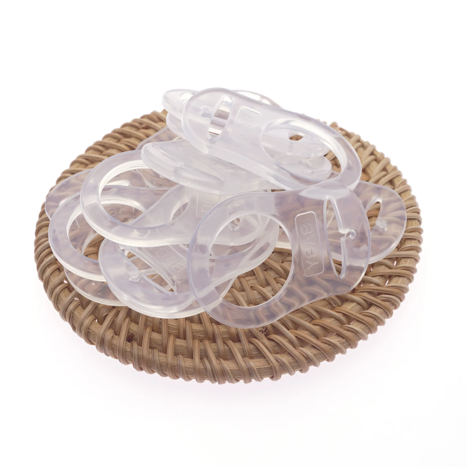 50 шт., прозрачные силиконовые переходные кольца для соски, зажим-держатель-универсальный, подходит для детских сосок, AM-совместимый пищевой класс
50 шт., прозрачные силиконовые переходные кольца для соски, зажим-держатель-универсальный, подходит для детских сосок, AM-совместимый пищевой класс