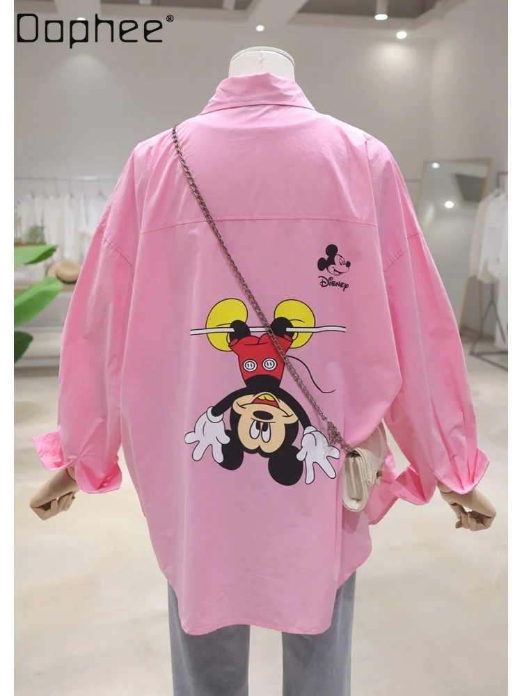 Cartoon Print Shirt 2025 Spring Summer Autumn Loose Medium and Long Cotton POLO Collar Long-sleeved Shirt Women
Cartoon Print Shirt 2025 Spring Summer Autumn Loose Medium and Long Cotton POLO Collar Long-sleeved Shirt Women