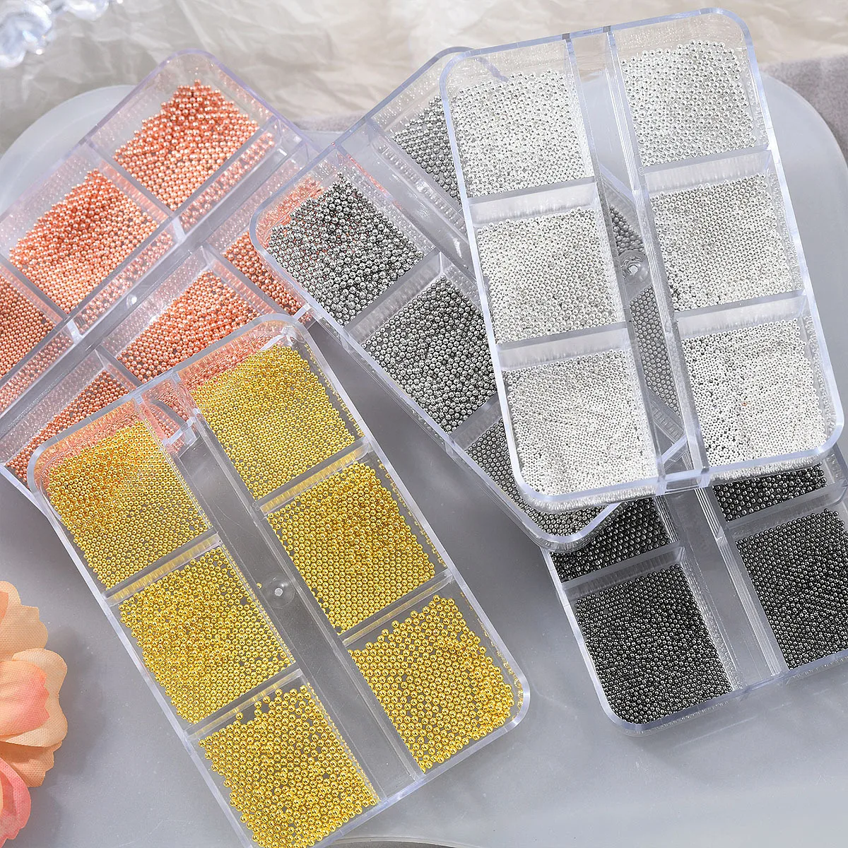 1Pcs Mini Metal Bead Nail Accessories in Gold and Silver Stylish Round Metal Bead Nail Ornaments in 5 Assorted Colors
1Pcs Mini Metal Bead Nail Accessories in Gold and Silver Stylish Round Metal Bead Nail Ornaments in 5 Assorted Colors
