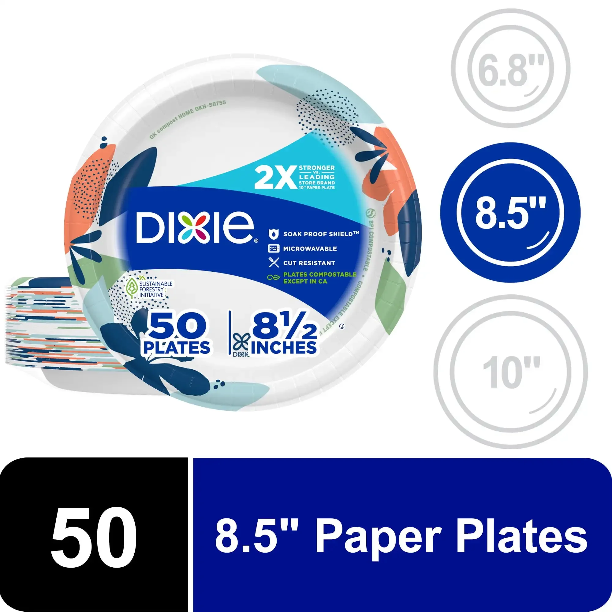 Honey-Dixie Disposable Paper Plates, 8.5", Multi-Color, 50 Count
Honey-Dixie Disposable Paper Plates, 8.5", Multi-Color, 50 Count