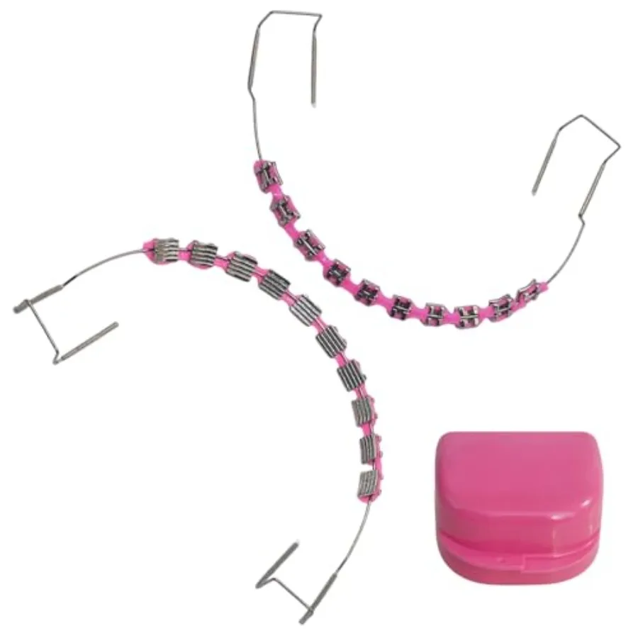 1 Pack Fake Braces, Temporary Tooth Decoration with Metal Wires, Metal Brackets and Orthodontic Ligature Ties, Suitable for Ort
1 Pack Fake Braces, Temporary Tooth Decoration with Metal Wires, Metal Brackets and Orthodontic Ligature Ties, Suitable for Ort