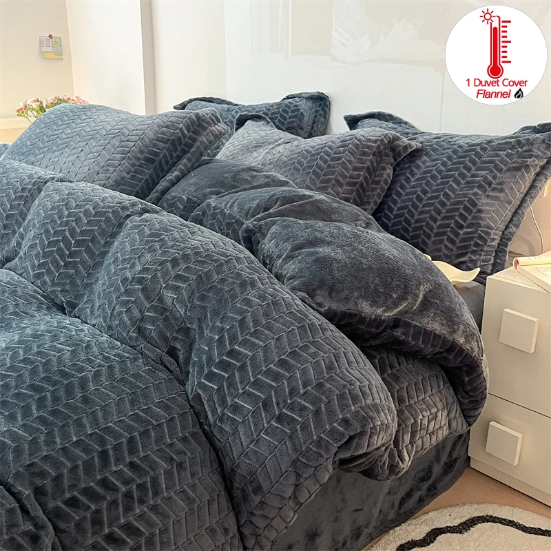 Luxury Yarn-Dyed Jacquard Flannel Duvet Cover 1Piece, Comfort Cover, Thick Warm Winter Bedding, Fade-Resistant, Machine Washable
Luxury Yarn-Dyed Jacquard Flannel Duvet Cover 1Piece, Comfort Cover, Thick Warm Winter Bedding, Fade-Resistant, Machine Washable