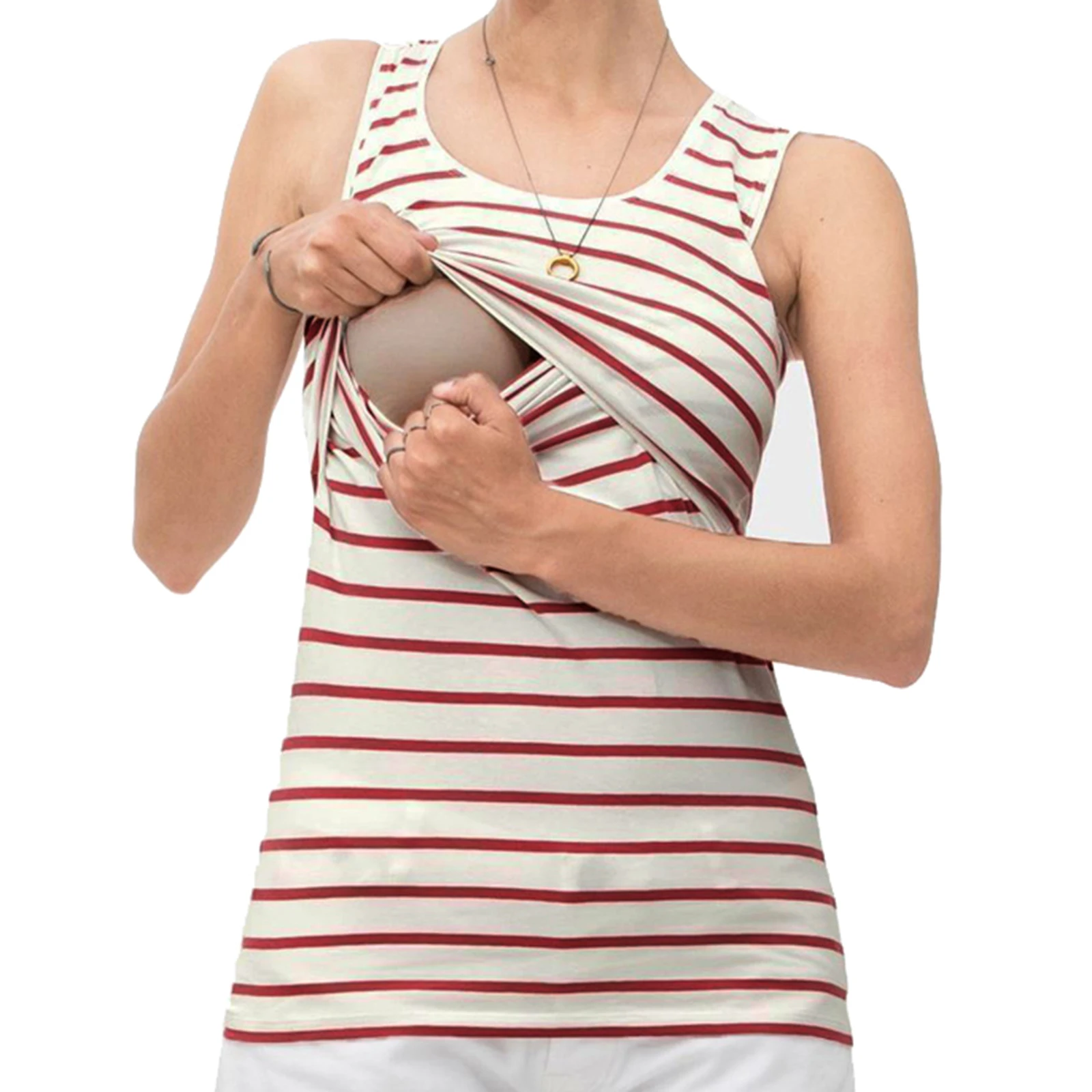 Maternity Nursing Vest T-shirt Sleeveless Striped Breastfeeding Tank Top Yoga Pilates Workout Costume Casual Daily Wear Homewear
Maternity Nursing Vest T-shirt Sleeveless Striped Breastfeeding Tank Top Yoga Pilates Workout Costume Casual Daily Wear Homewear