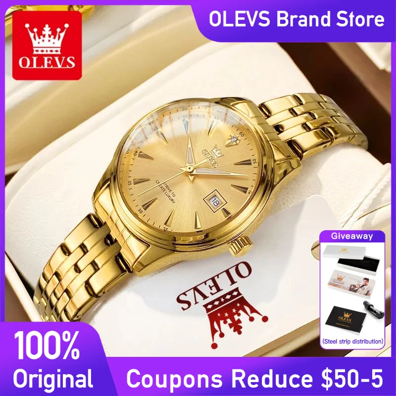 OLEVS Women's Watches Fashion Light Luxury Golden Stainless steel Quartz Watches Waterproof Luminous Date brand Ladies Watches
OLEVS Women's Watches Fashion Light Luxury Golden Stainless steel Quartz Watches Waterproof Luminous Date brand Ladies Watches