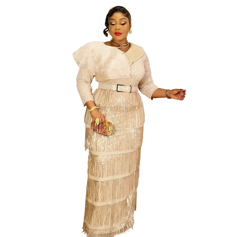 African Party Dresses Sequin Tassel Elegant Women Wedding Prom Evening Gown Long Sleeve Bodycon Robe African Dashiki Maxi Dress
African Party Dresses Sequin Tassel Elegant Women Wedding Prom Evening Gown Long Sleeve Bodycon Robe African Dashiki Maxi Dress