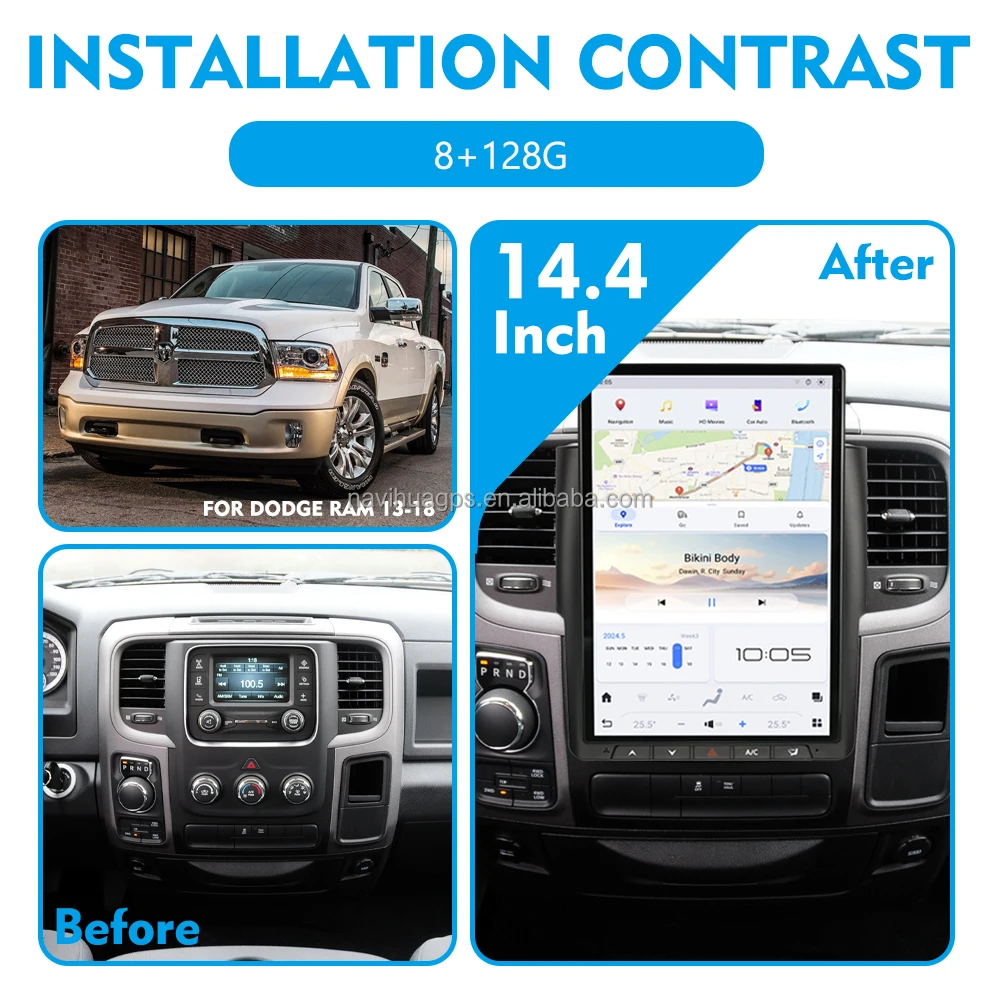 New 14.4 Inch Touch Screen Android Car Radio for Dodge RAM 2013 2018 Multimedia Carplay GPS Navigation Auto Head Unit Monitor
New 14.4 Inch Touch Screen Android Car Radio for Dodge RAM 2013 2018 Multimedia Carplay GPS Navigation Auto Head Unit Monitor