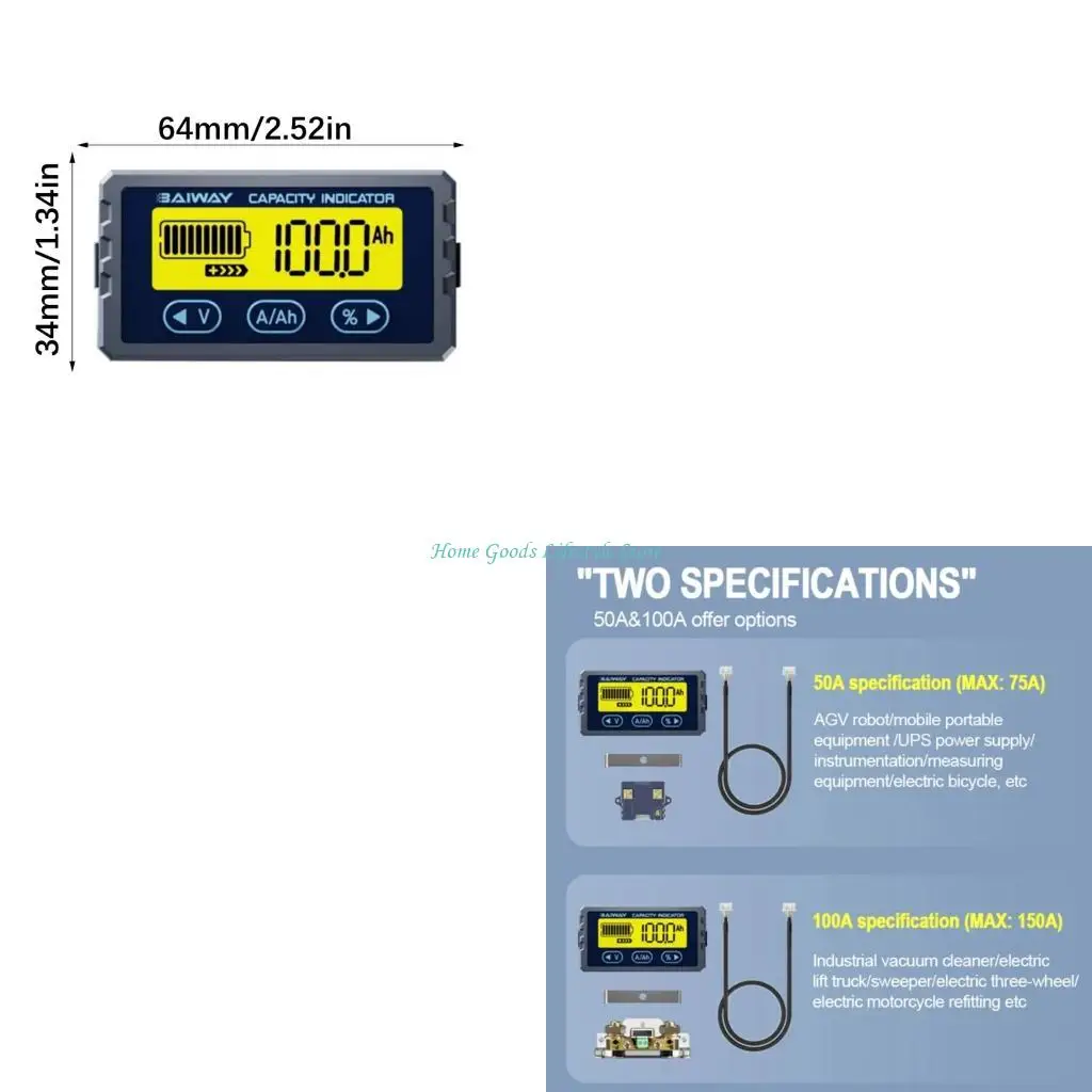 E74E Digital Battery Capacity Monitor For Electric Vehicles With 0-75A/0-150A Current Measurement Digital Display Coulometer
E74E Digital Battery Capacity Monitor For Electric Vehicles With 0-75A/0-150A Current Measurement Digital Display Coulometer