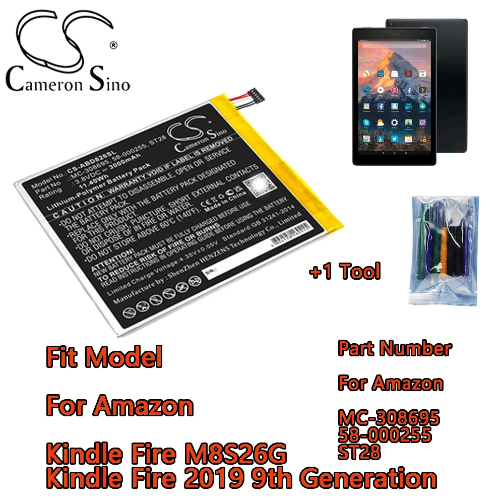 Аккумулятор для планшета Amazon Kindle Fire M8S26G Kindle Fire 2019, номер детали 9-го поколения для Amazon MC- 308695 58- 000255 СТ28
Аккумулятор для планшета Amazon Kindle Fire M8S26G Kindle Fire 2019, номер детали 9-го поколения для Amazon MC- 308695 58- 000255 СТ28
