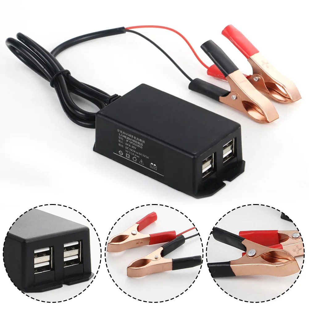 ABS And Metal 12/24V DC Power Adapter With Battery Clip Vehicle USB Charger 4 USB Car Motorcycle USB Hub Charging Station
ABS And Metal 12/24V DC Power Adapter With Battery Clip Vehicle USB Charger 4 USB Car Motorcycle USB Hub Charging Station