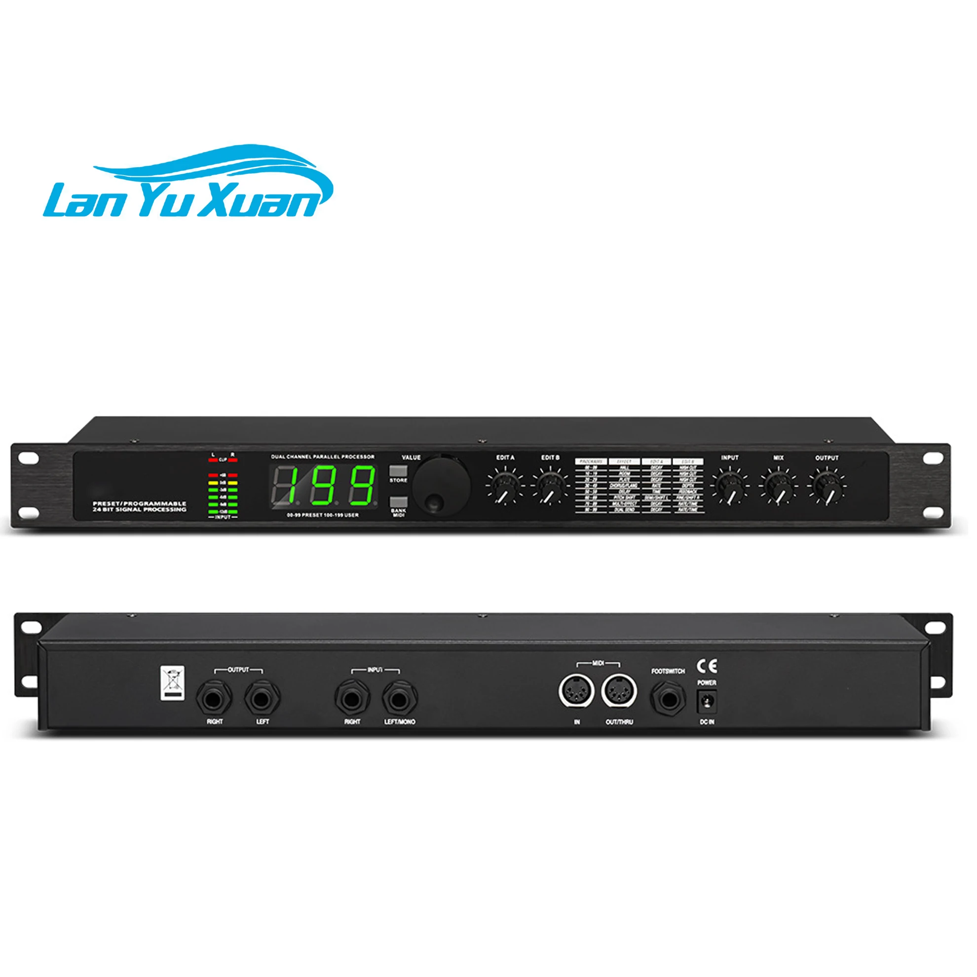 Professional 4II Digital Reverb Multi-Effect DSP Audio Processor 200 Programs Equalizer XLR Inputs/Outputs Metal for Vocal Use
Professional 4II Digital Reverb Multi-Effect DSP Audio Processor 200 Programs Equalizer XLR Inputs/Outputs Metal for Vocal Use
