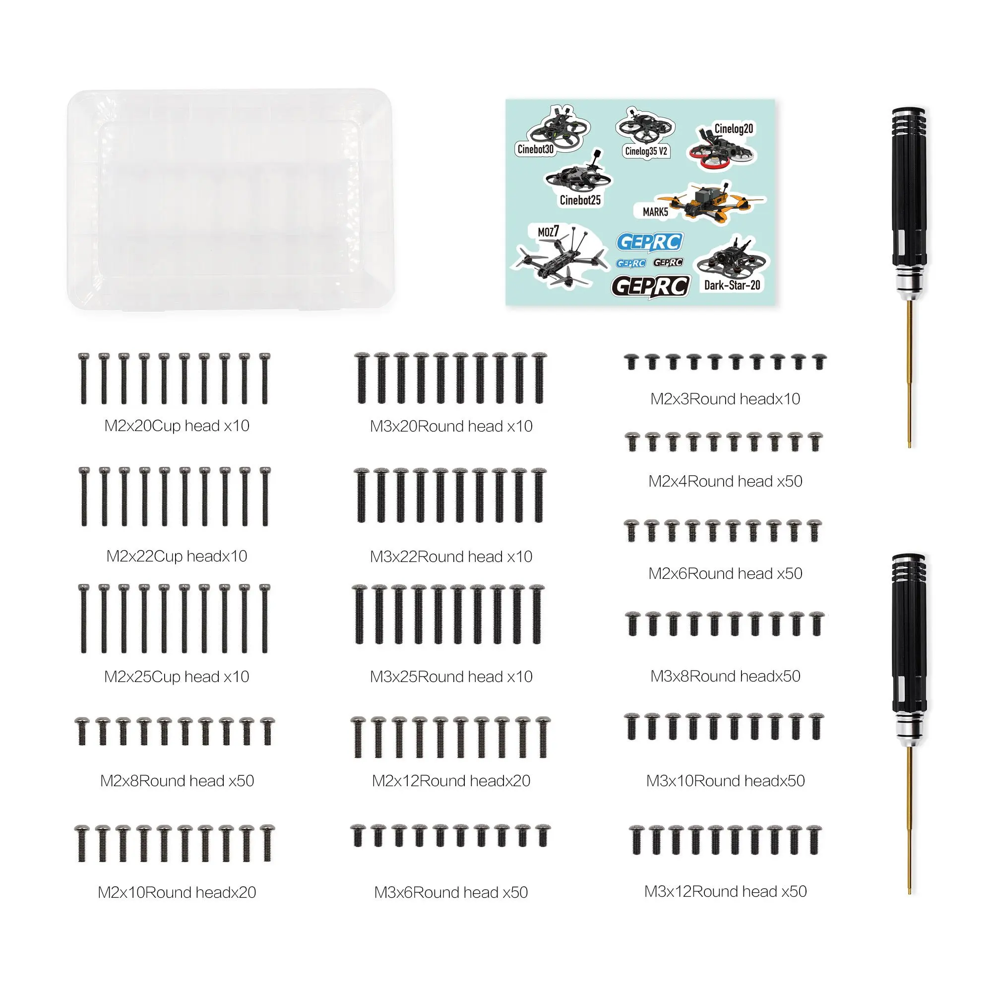 GEPRC Universal Screw box for the installation of missing screws on the aircraft frame RC DIY FPV Quadcopter Accessories parts
GEPRC Universal Screw box for the installation of missing screws on the aircraft frame RC DIY FPV Quadcopter Accessories parts