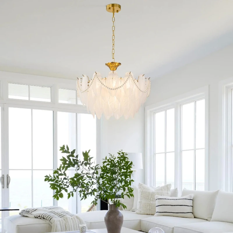 Living room chandelier - French feather crystal Master bedroom - dining room lamp Modern minimalist room lighting fixtures
Living room chandelier - French feather crystal Master bedroom - dining room lamp Modern minimalist room lighting fixtures